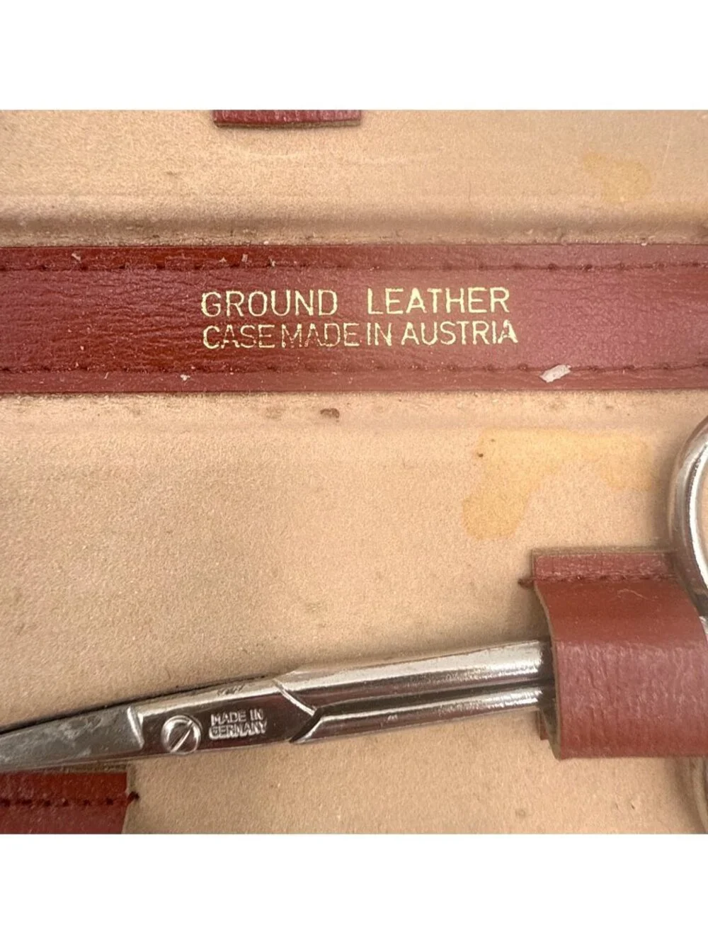 Vtg Manicure Set With Tools Made In Austria File Scissors Clippers & Pushers Fil